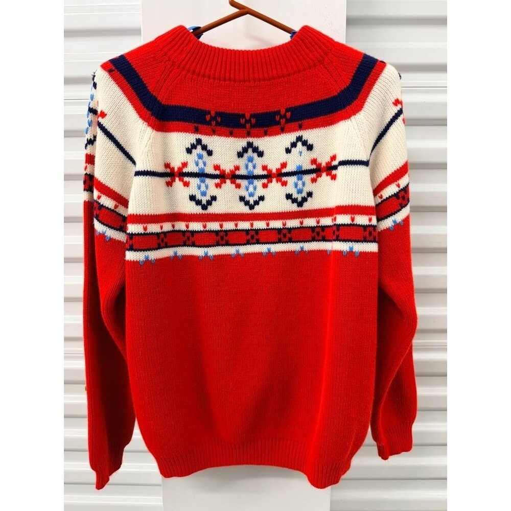 Vintage JCPenney Red Nordic Knit Sweater